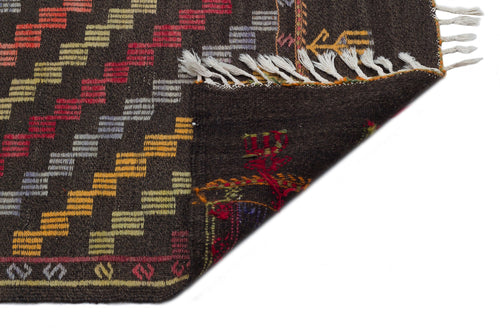 Girit Beige Striped Wool Handmade Area Rug 5'11" x 8'9"