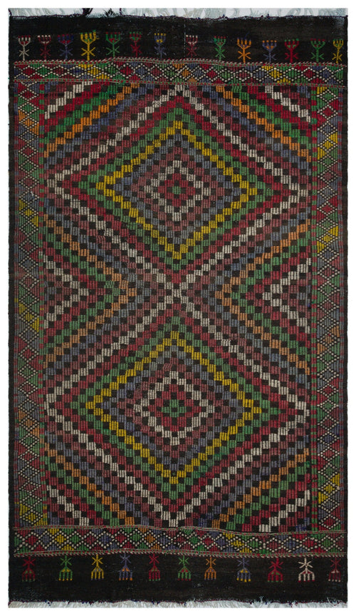 Girit Beige Striped Wool Handmade Area Rug 6'6" x 11'0"