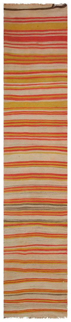 Girit Multy Striped Wool Handmade Area Rug 2'7" x 13'5"