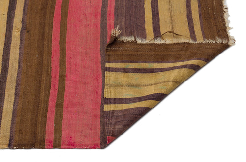 Girit Multy Striped Wool Handmade Area Rug 5'1" x 8'8"