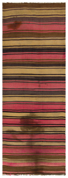 Girit Multy Striped Wool Handmade Area Rug 5'1" x 8'8"