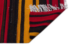 Girit Beige Striped Wool Handmade Area Rug 5'8" x 13'1"