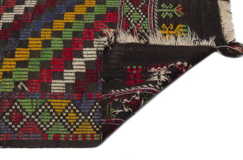 Girit Brown Geometric Wool Handmade Area Rug 5'5" x 9'2"