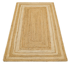 Scharding Beige Modern Handmade Jute Rug