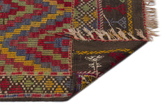 Girit Brown Geometric Wool Handmade Area Rug 5'5" x 9'9"