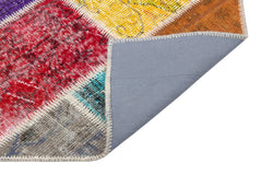 Iskece 34093 Beige Patchwork Wool Handmade Area Rug 2'8" x 4'9"