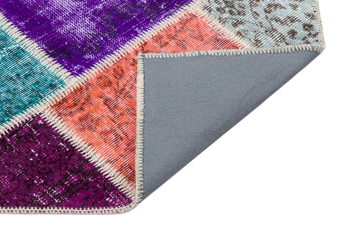 Iskece 34095 Beige Patchwork Wool Handmade Area Rug 2'8" x 4'11"