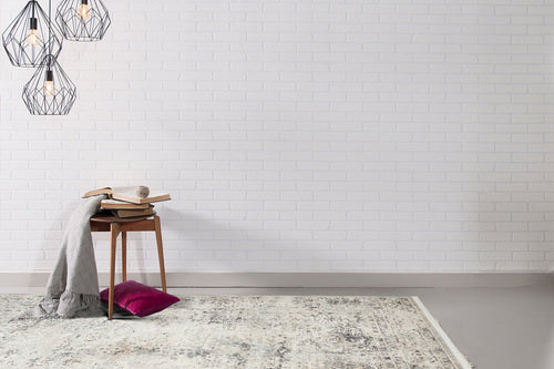 Vintage Area Rug – Machine Made Rug | Cream Flatweave Dustproof Soft Textured Carpet