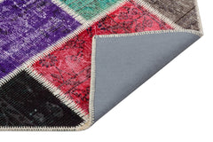 Iskece 34139 Beige Patchwork Wool Handmade Area Rug 4'0" x 5'11"