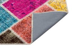 Iskece 34145 Beige Patchwork Wool Handmade Area Rug 4'0" x 6'0"