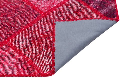 Iskece Red Vintage Wool Handmade Area Rug 4'0" x 6'2"