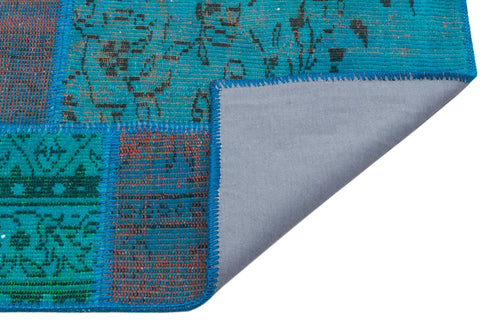 Iskece Turquoise Vintage Wool Handmade Area Rug 4'0" x 6'0"