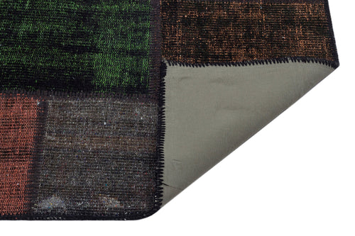 Iskece Brown Vintage Wool Handmade Area Rug 4'0" x 5'11"