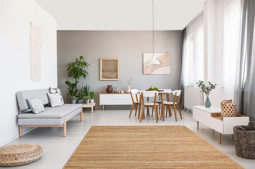 Modern Washable Kilim - Brown Cotton Rug | Fluff Resistant, Flatweave Area Carpet