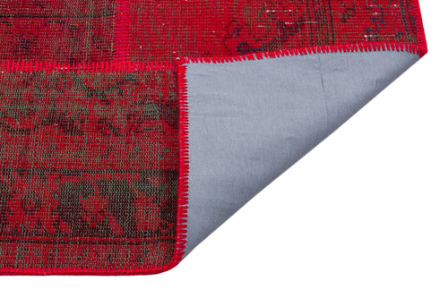 Iskece Red Vintage Wool Handmade Area Rug 5'1" x 7'6"