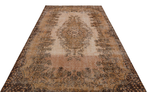 Atina Beige Vintage Wool Handmade Area Rug 5'7" x 10'0"