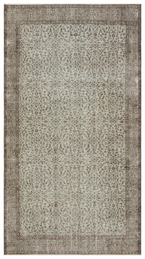 Atina Grey Vintage Wool Handmade Area Rug 5'5" x 9'9"