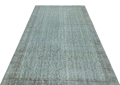 Atina Blue Vintage Wool Handmade Area Rug 4'11" x 8'4"
