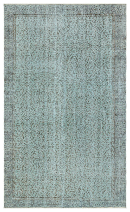 Atina Blue Vintage Wool Handmade Area Rug 4'11" x 8'4"