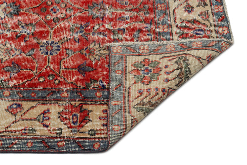 Atina Red Vintage Wool Handmade Area Rug 5'5" x 8'4"