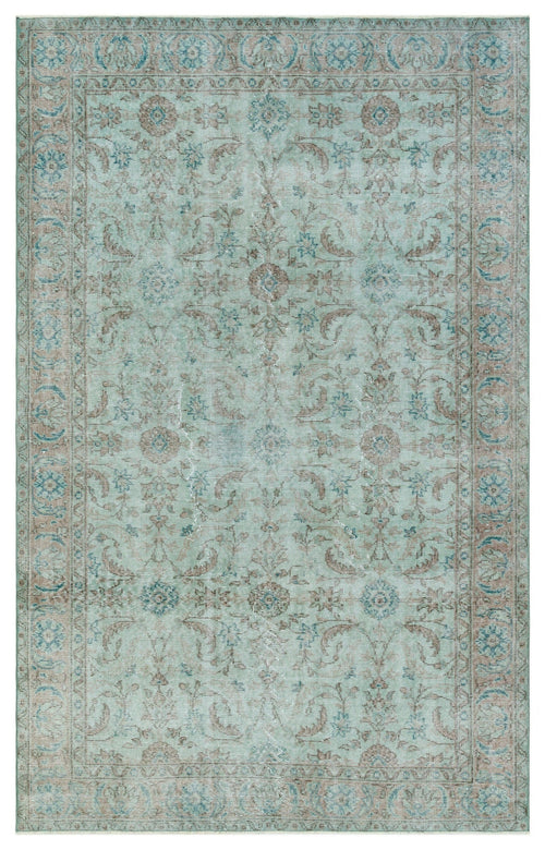 Atina Turquoise Vintage Wool Handmade Area Rug 5'1" x 8'2"