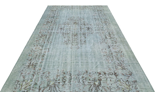 Atina Blue Vintage Wool Handmade Area Rug 6'1" x 9'3"