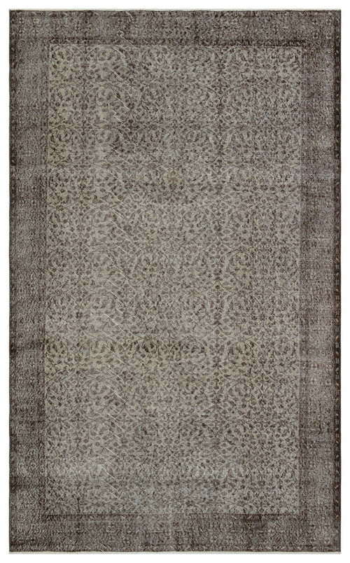 Atina Grey Vintage Wool Handmade Area Rug 5'7" x 9'4"