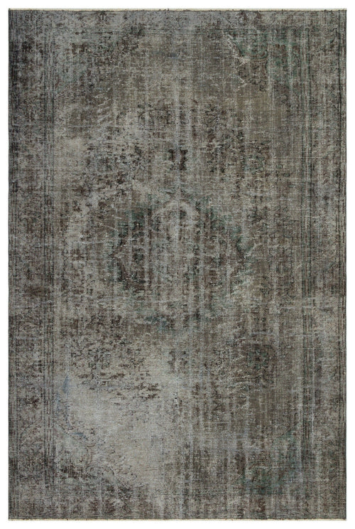 Atina Grey Vintage Wool Handmade Area Rug 6'3" x 9'4"