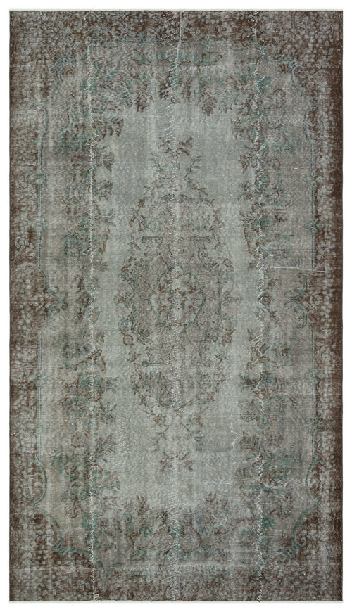 Atina Grey Vintage Wool Handmade Area Rug 5'10" x 9'7"