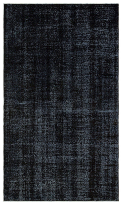 Atina Black Vintage Wool Handmade Area Rug 5'5" x 8'10"