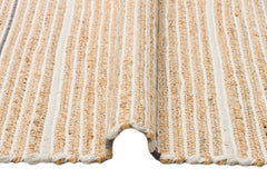 Handmade Jute Rug - Beige Striped Natural Jute Carpet With Soft Texture