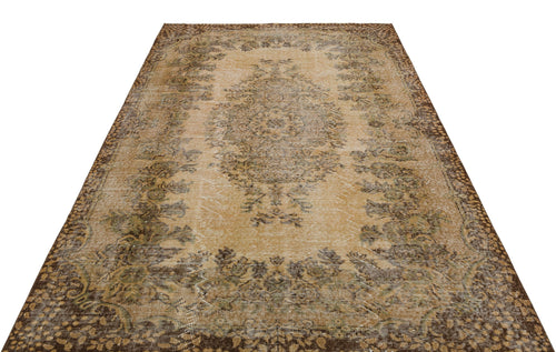 Atina Brown Vintage Wool Handmade Area Rug 5'8" x 8'6"