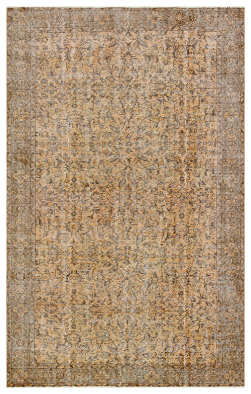 Atina Brown Vintage Wool Handmade Area Rug 5'7" x 8'11"