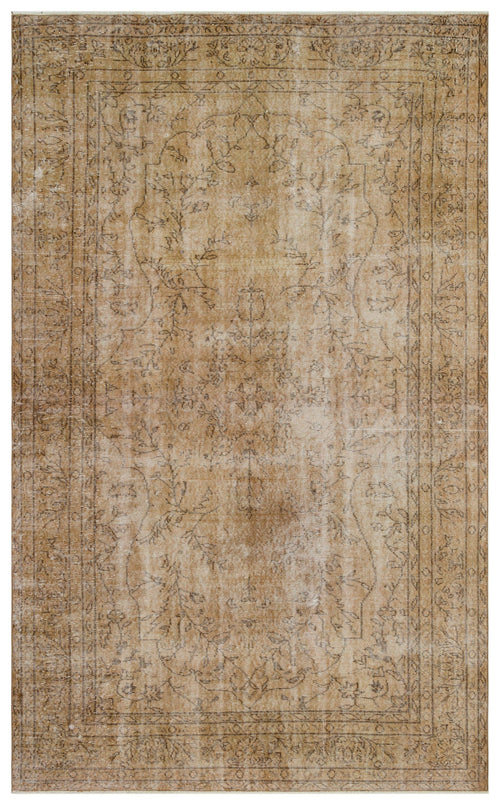 Atina Brown Vintage Wool Handmade Area Rug 6'4" x 10'4"