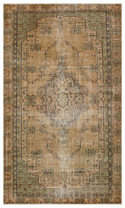 Atina Brown Vintage Wool Handmade Area Rug 5'9" x 9'1"