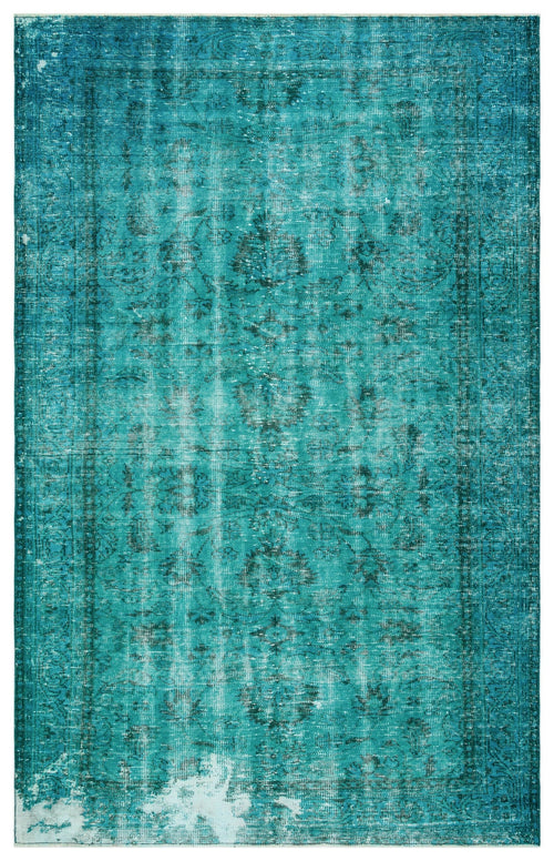 Atina Turquoise Vintage Wool Handmade Area Rug 6'1" x 8'10"