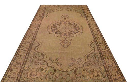 Atina Brown Vintage Wool Handmade Area Rug 5'7" x 9'8"