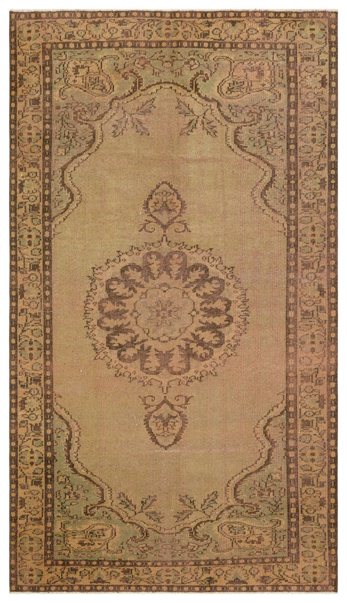 Atina Brown Vintage Wool Handmade Area Rug 5'7" x 9'8"