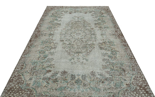 Atina Beige Vintage Wool Handmade Area Rug 5'9" x 8'10"