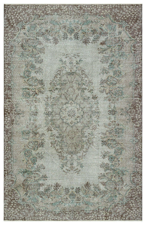Atina Beige Vintage Wool Handmade Area Rug 5'9" x 8'10"
