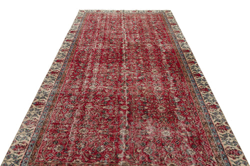 Atina Red Vintage Wool Handmade Area Rug 6'2" x 9'2"