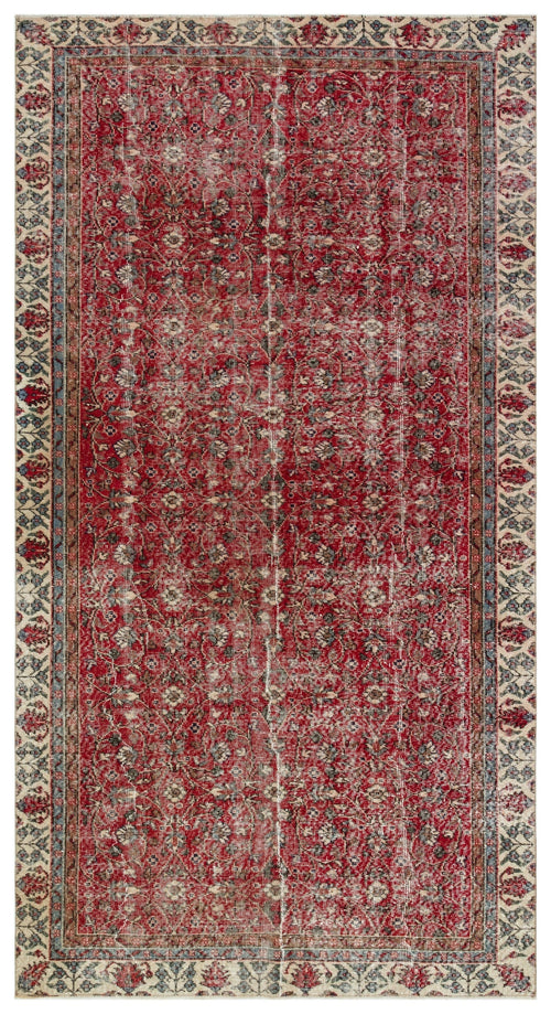 Atina Red Vintage Wool Handmade Area Rug 6'2" x 9'2"