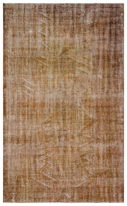 Atina Brown Vintage Wool Handmade Area Rug 6'1" x 10'0"