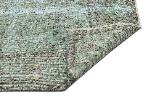 Atina Turquoise Vintage Wool Handmade Area Rug 6'9" x 10'10"