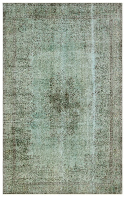Atina Turquoise Vintage Wool Handmade Area Rug 6'9" x 10'10"