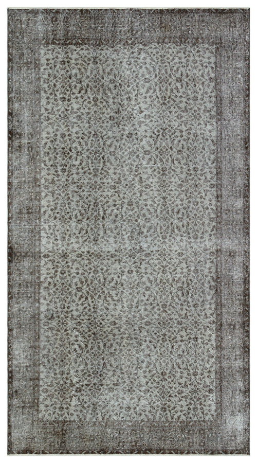 Atina Grey Vintage Wool Handmade Area Rug 5'2" x 9'4"