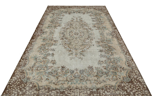 Atina Su Greeni Vintage Wool Handmade Area Rug 5'10" x 9'1"