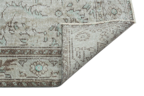 Atina Grey Vintage Wool Handmade Area Rug 5'6" x 9'11"