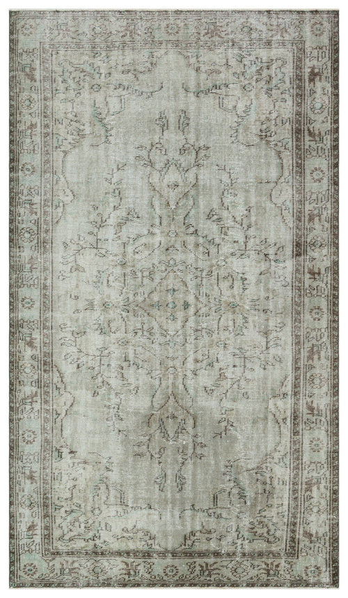 Atina Grey Vintage Wool Handmade Area Rug 5'6" x 9'11"