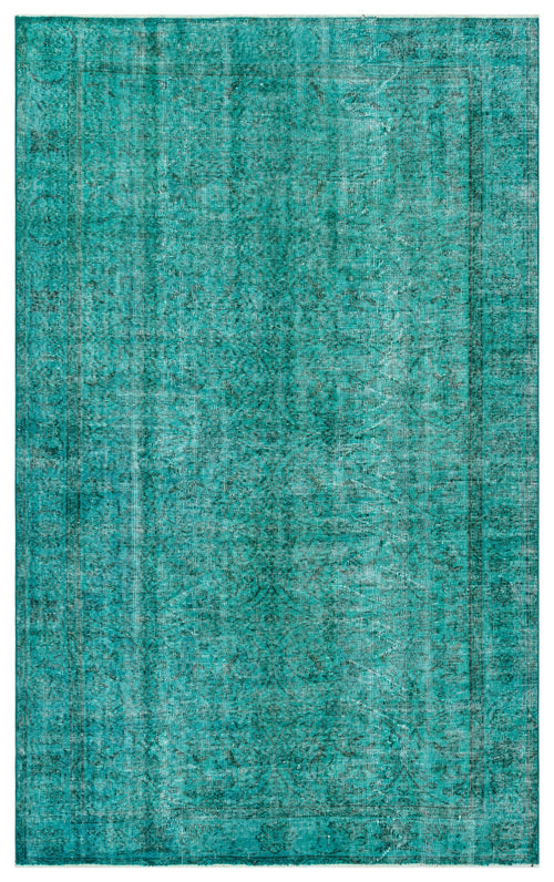 Atina Turquoise Vintage Wool Handmade Area Rug 5'5" x 8'8"